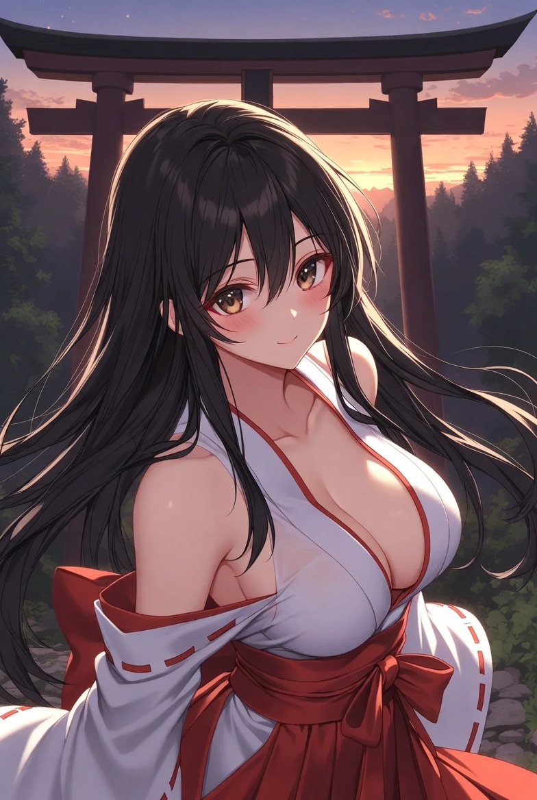夕暮れたわわ巫女