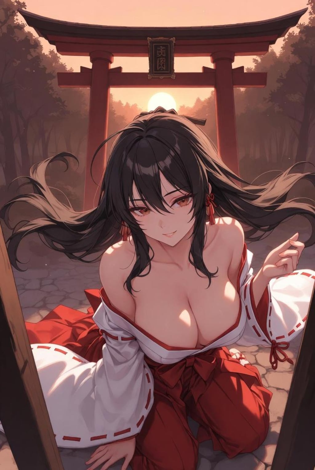 夕暮れたわわ巫女