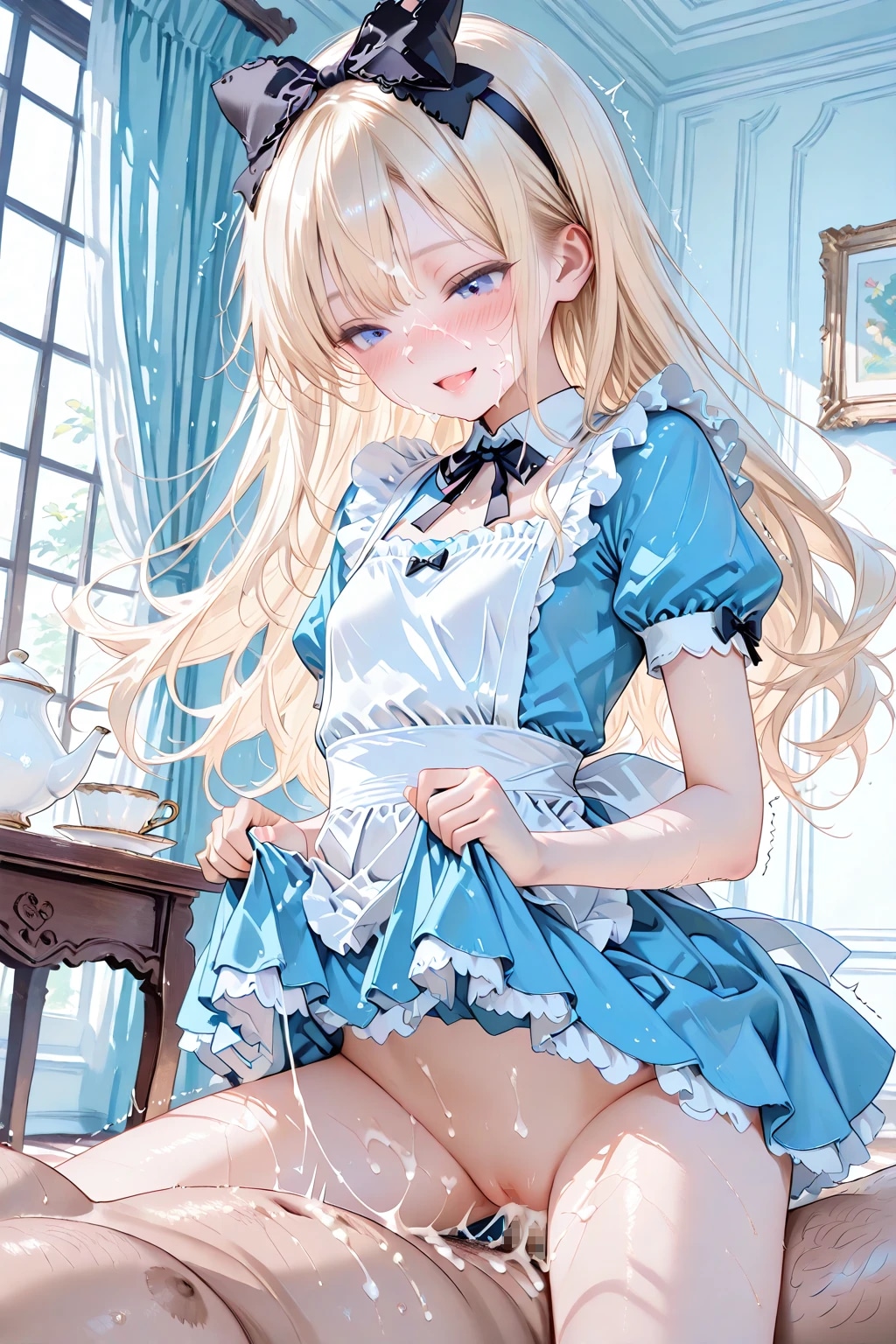 たくさん出ましたね。スカートまでベトベト♡