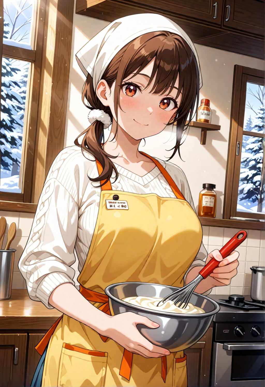 クリスマスケーキ作りママ