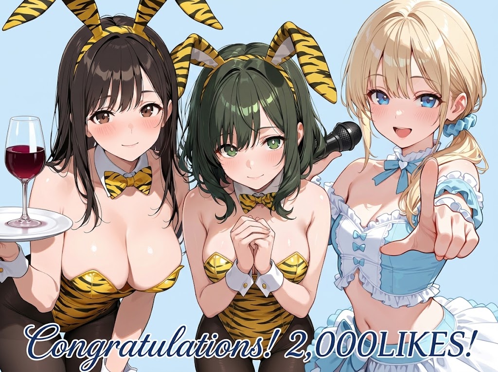 Iris*さん、2,000いいねお祝いイラスト