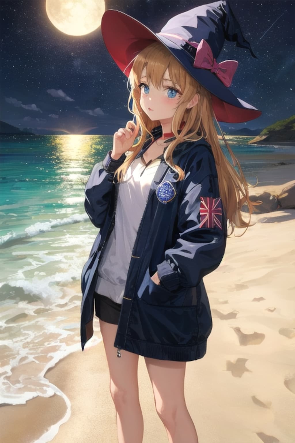 砂浜の魔女と星空