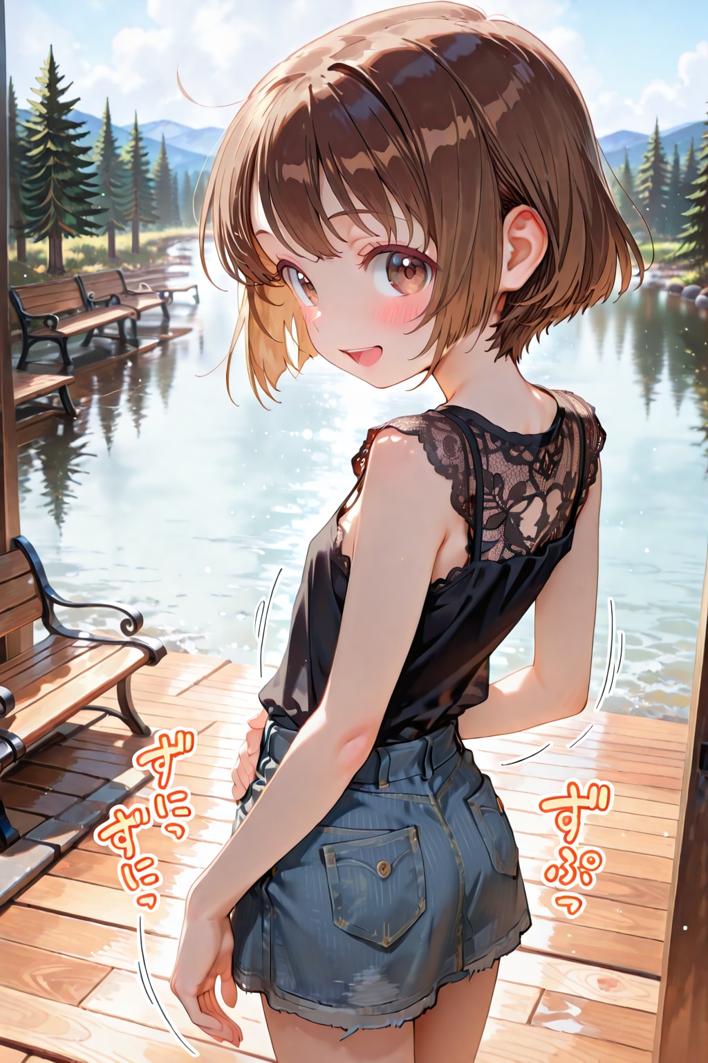湖畔で一休みなコフィちゃん | の人気AIイラスト・グラビア