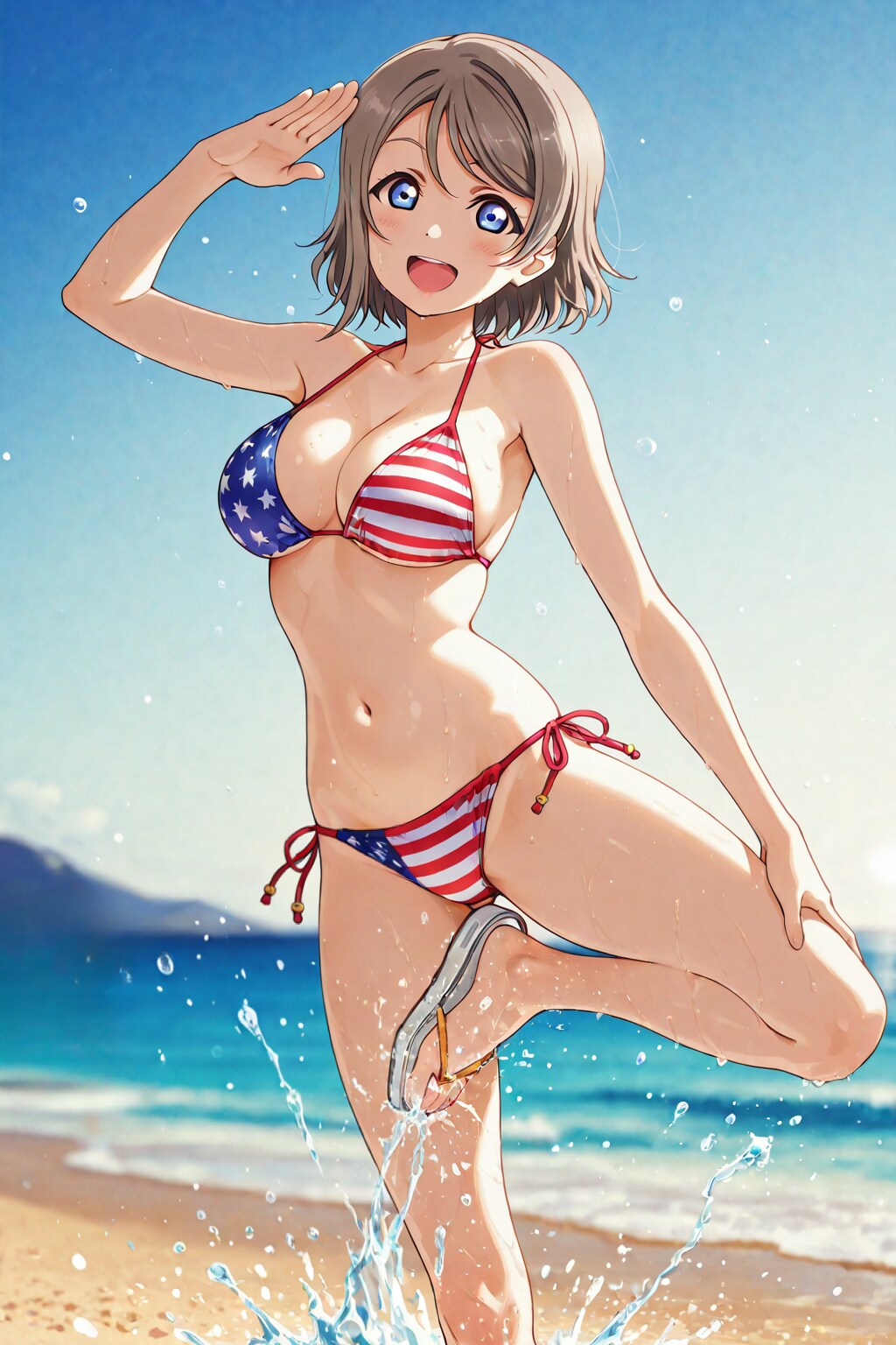 星条旗ビキニでヨーソロー🇺🇸👙🏖️❤️