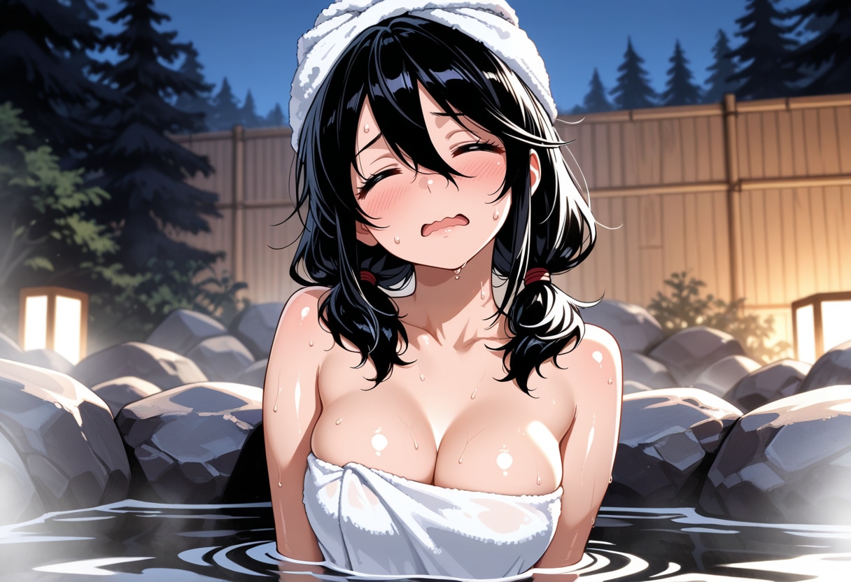 露天風呂で口がゆるむ