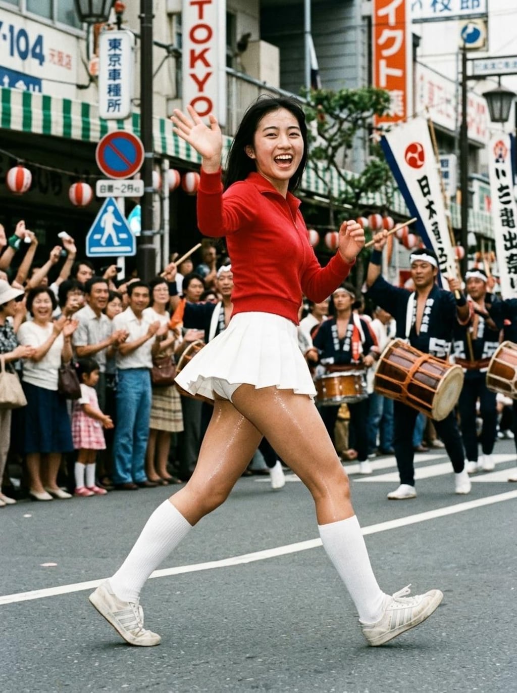 昭和の日　昭和レトロなマーチングバンドガール