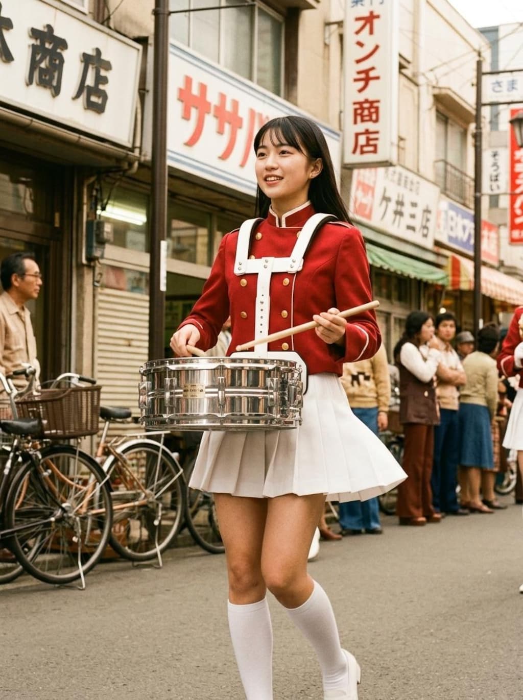 昭和の日　昭和レトロなマーチングバンドガール