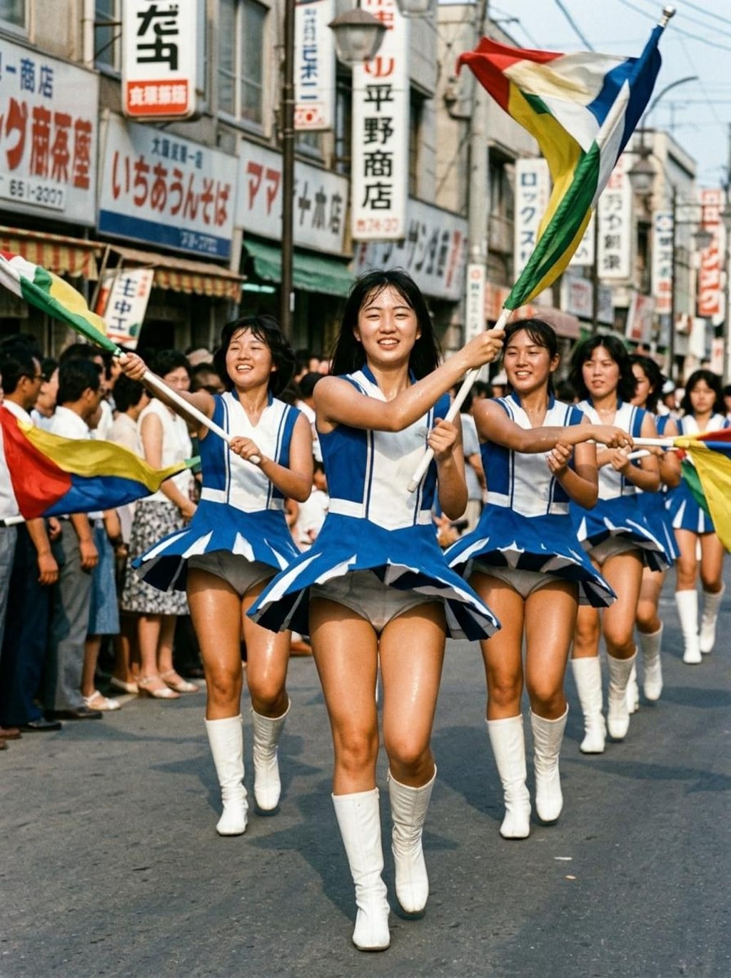 昭和の日　昭和レトロなマーチングバンドガール