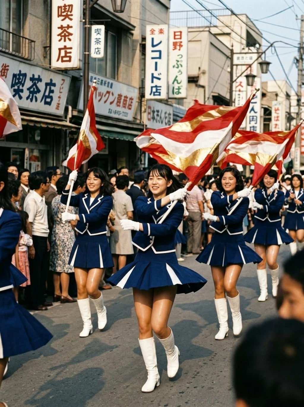 昭和の日　昭和レトロなマーチングバンドガール