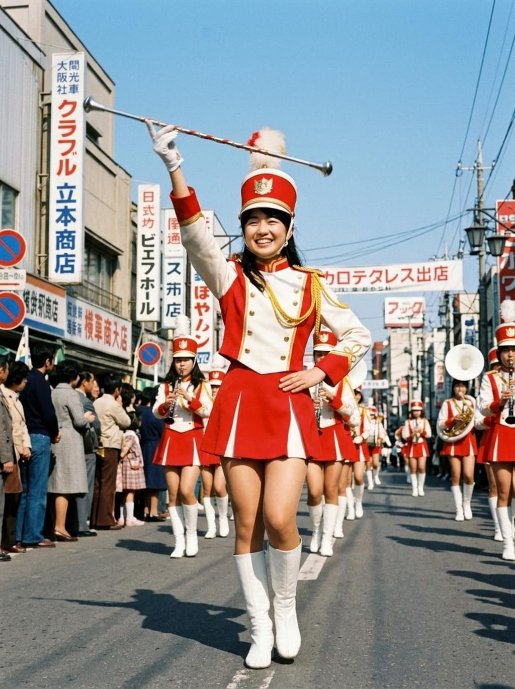 昭和の日　昭和レトロなマーチングバンドガール