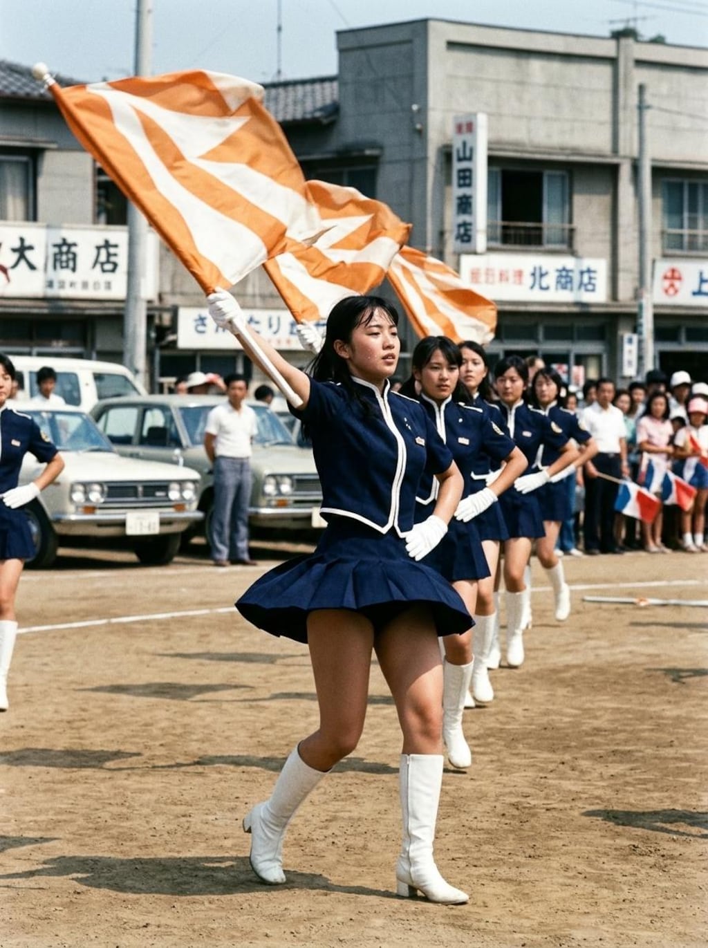 昭和の日　昭和レトロなマーチングバンドガール