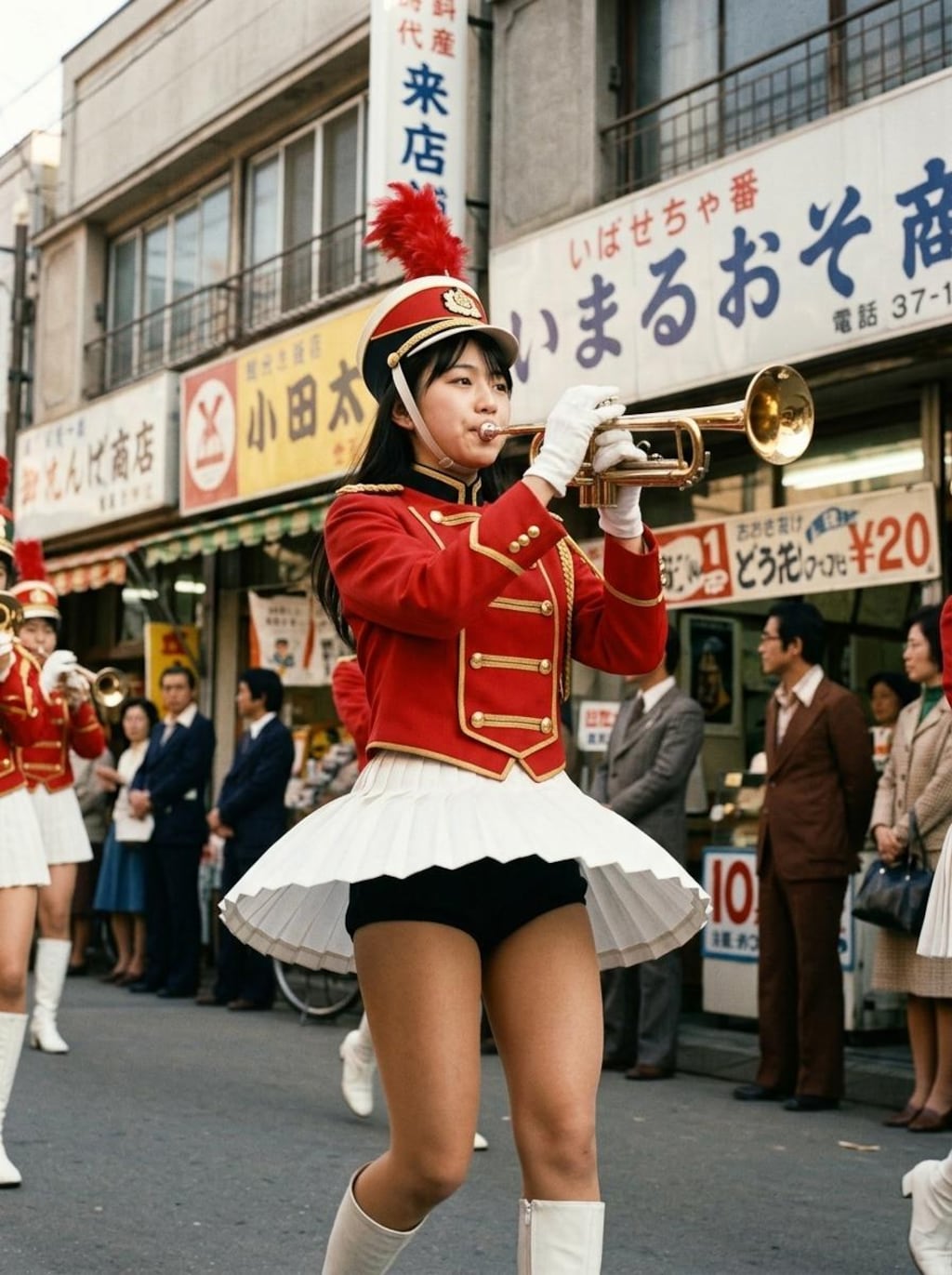 昭和の日　昭和レトロなマーチングバンドガール