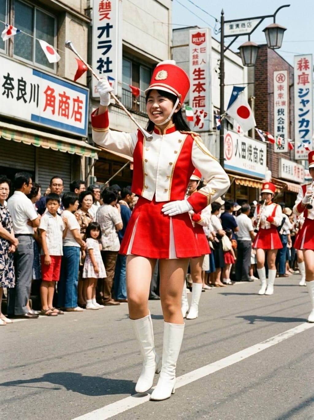 昭和の日　昭和レトロなマーチングバンドガール