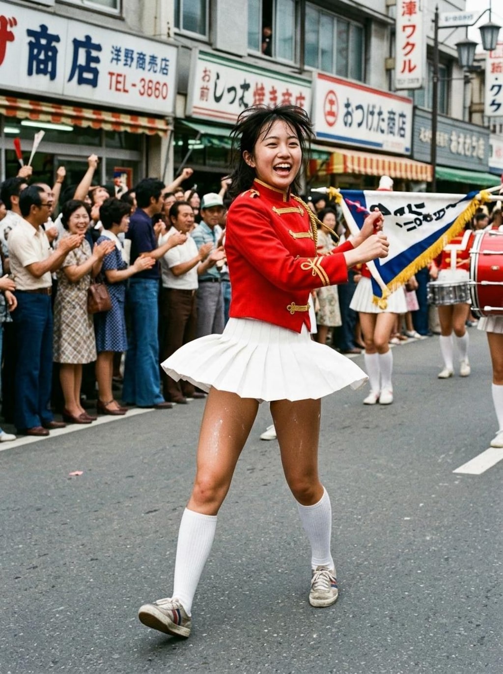 昭和の日　昭和レトロなマーチングバンドガール