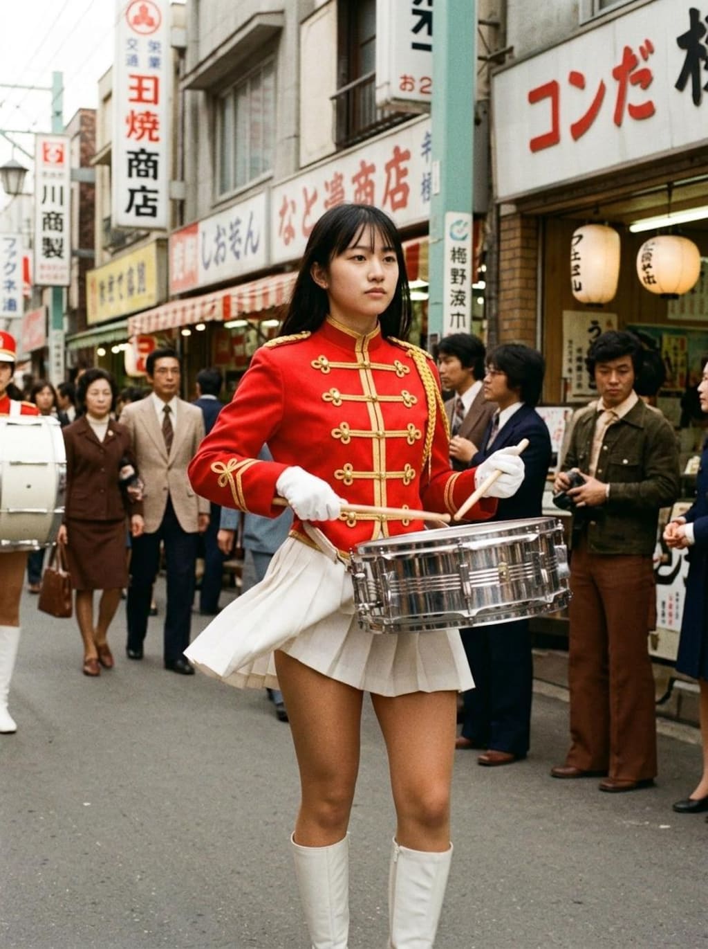 昭和の日　昭和レトロなマーチングバンドガール