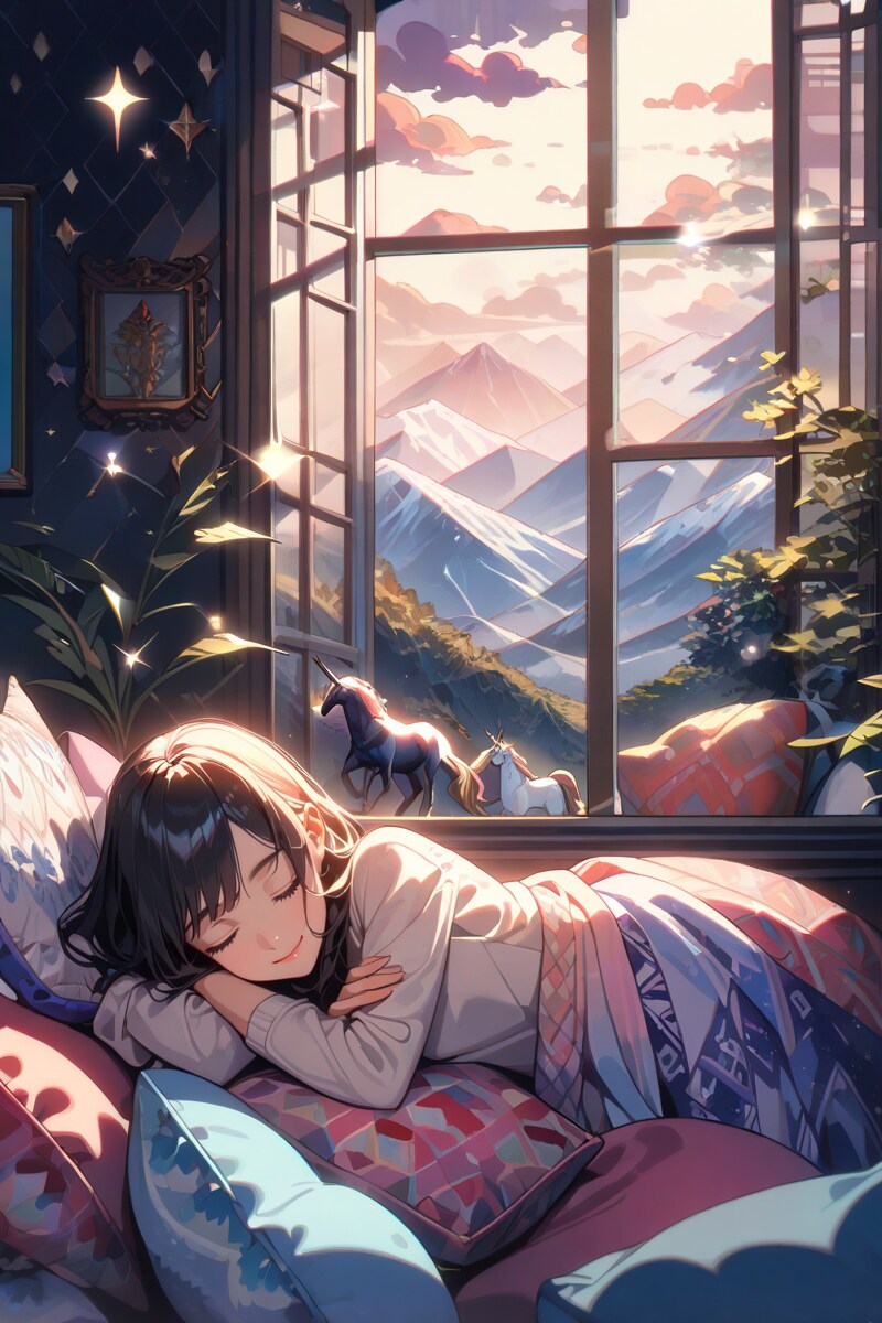 クッションの山の中で | の人気AIイラスト・グラビア