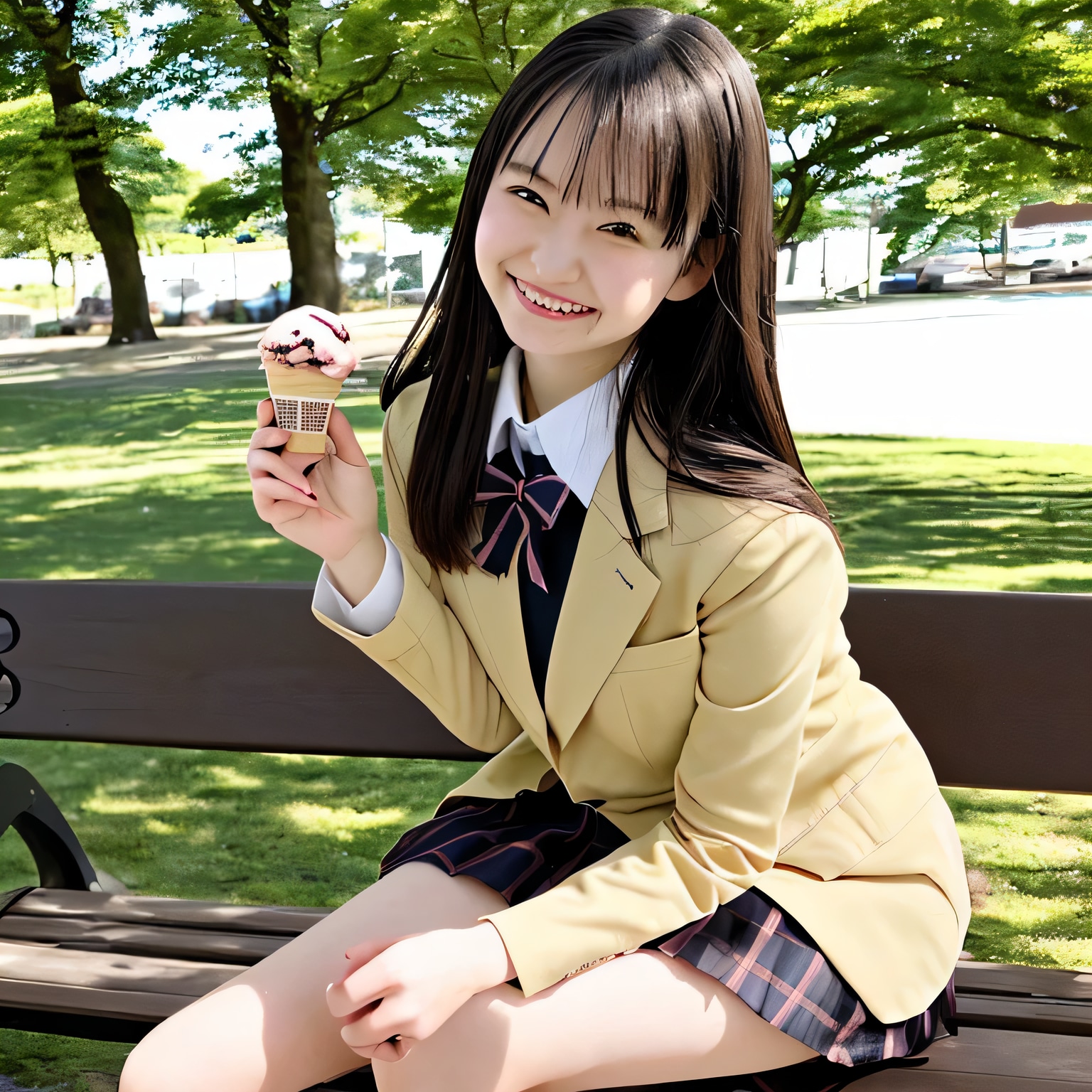 黒髪ロングでブレザーの美女２９ | の人気AIイラスト・グラビア