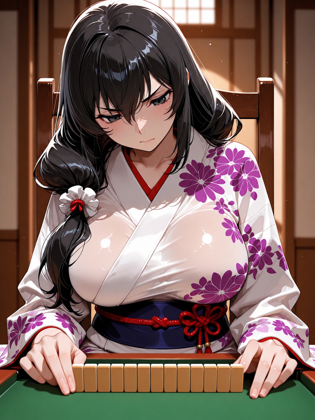 何を切るか真剣に悩む美月