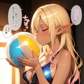 浮き輪膨らます女の子 10枚目