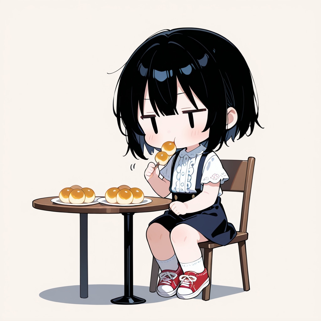 みたらし団子を食べる