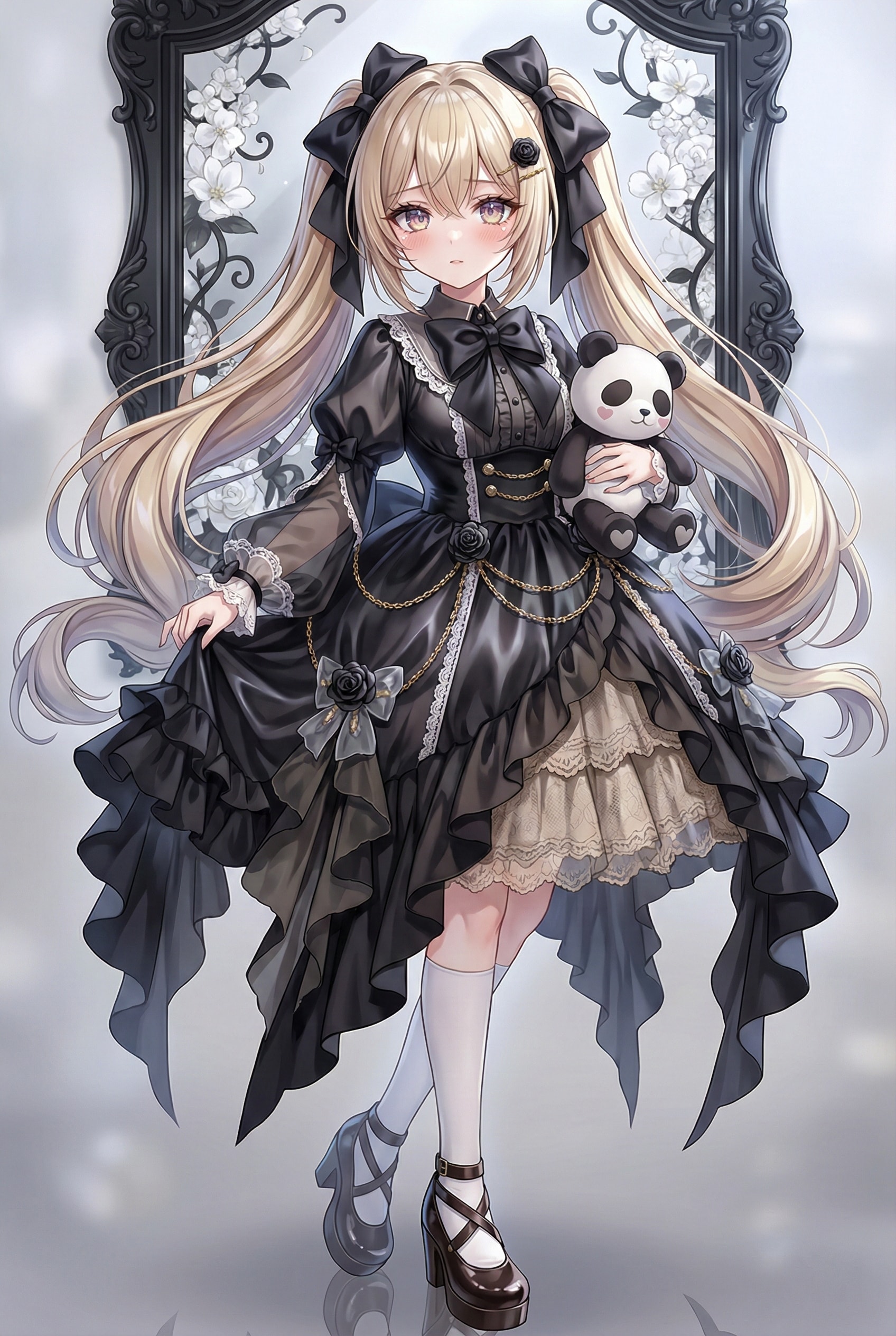 漆黒の薔薇に抱かれし金糸の夢姫 | の人気AIイラスト・グラビア