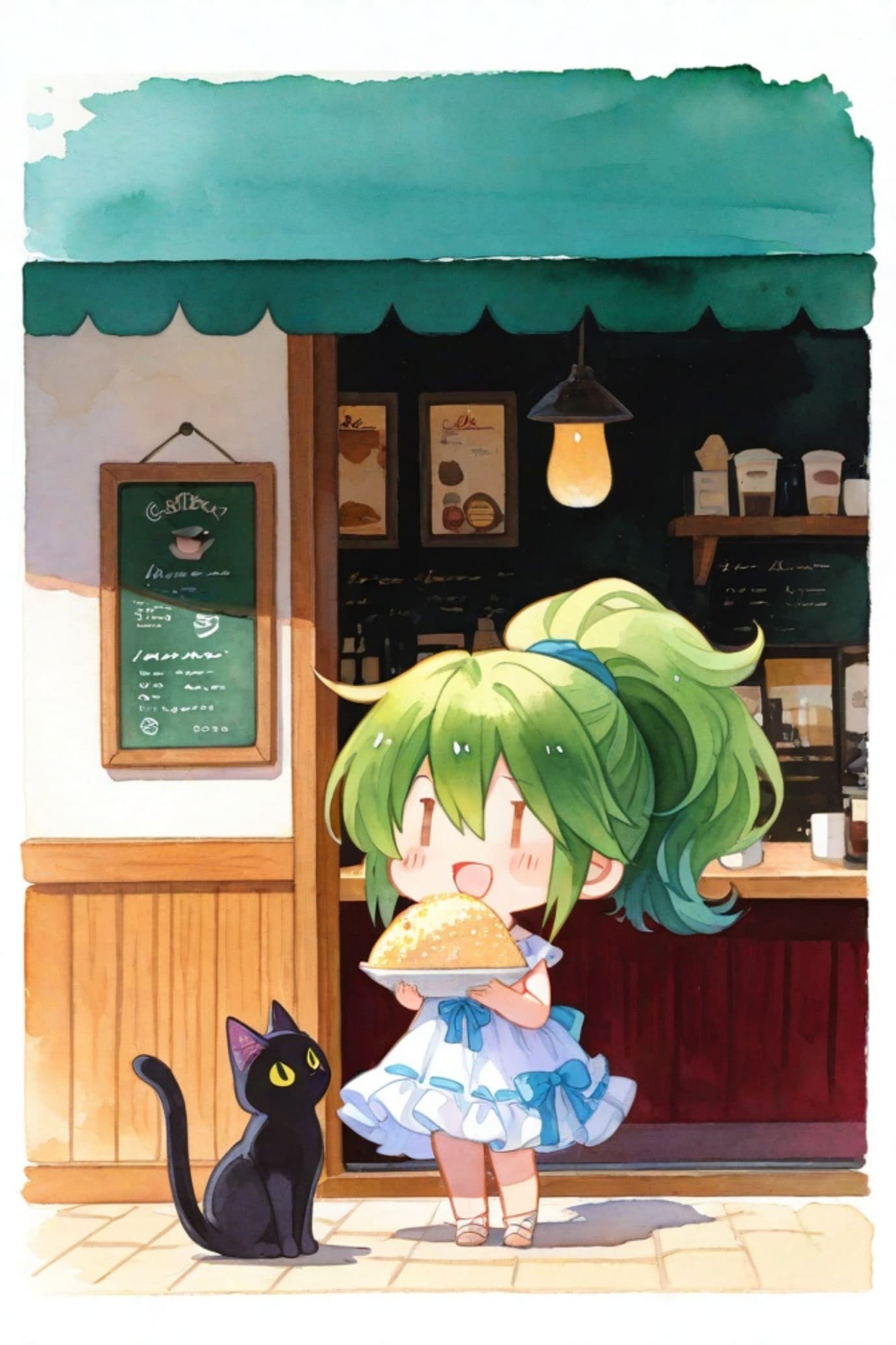 チャーハンと緑髪ちゃん
