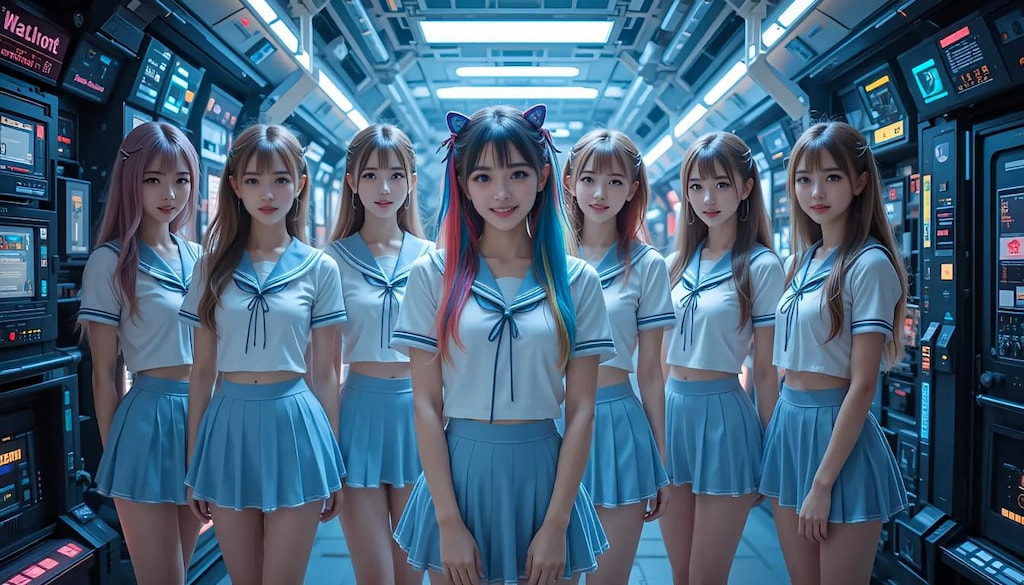 理想の学校 へそ出しセーラー服