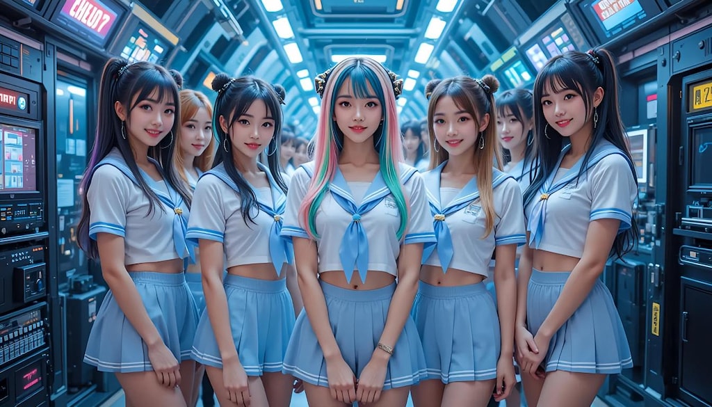 理想の学校 へそ出しセーラー服