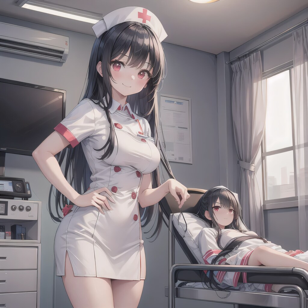 黒髪ロングで白衣の少女１０