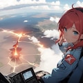 Over the volcano [remake of Girl piloting an airplane 4] 7枚目