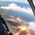Over the volcano [remake of Girl piloting an airplane 4] 5枚目