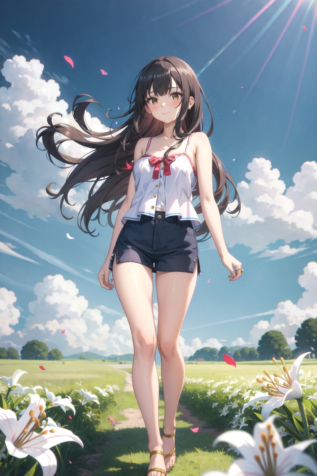 百合と青空