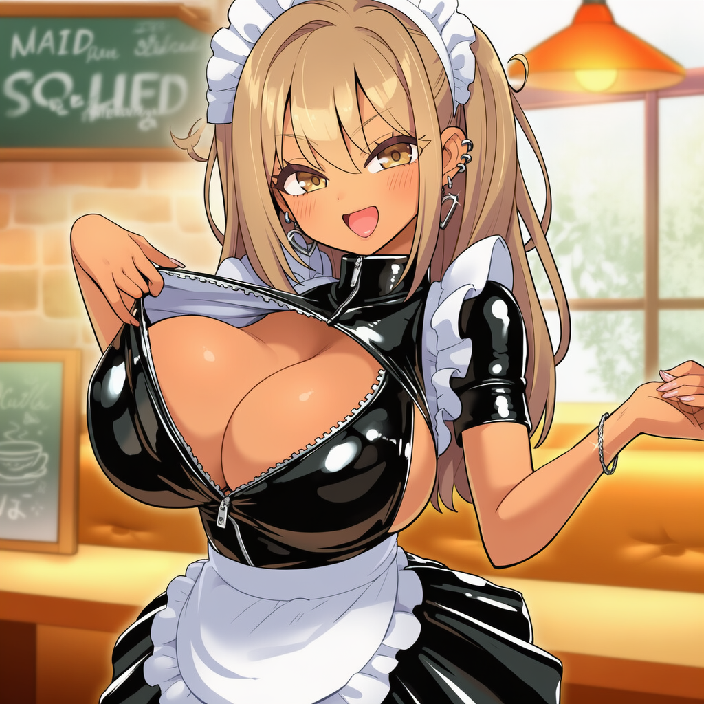 うちのコンカフェ　ドヤ顔でジッパー開