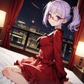 紫ツインテちゃん with メガネ 3枚目