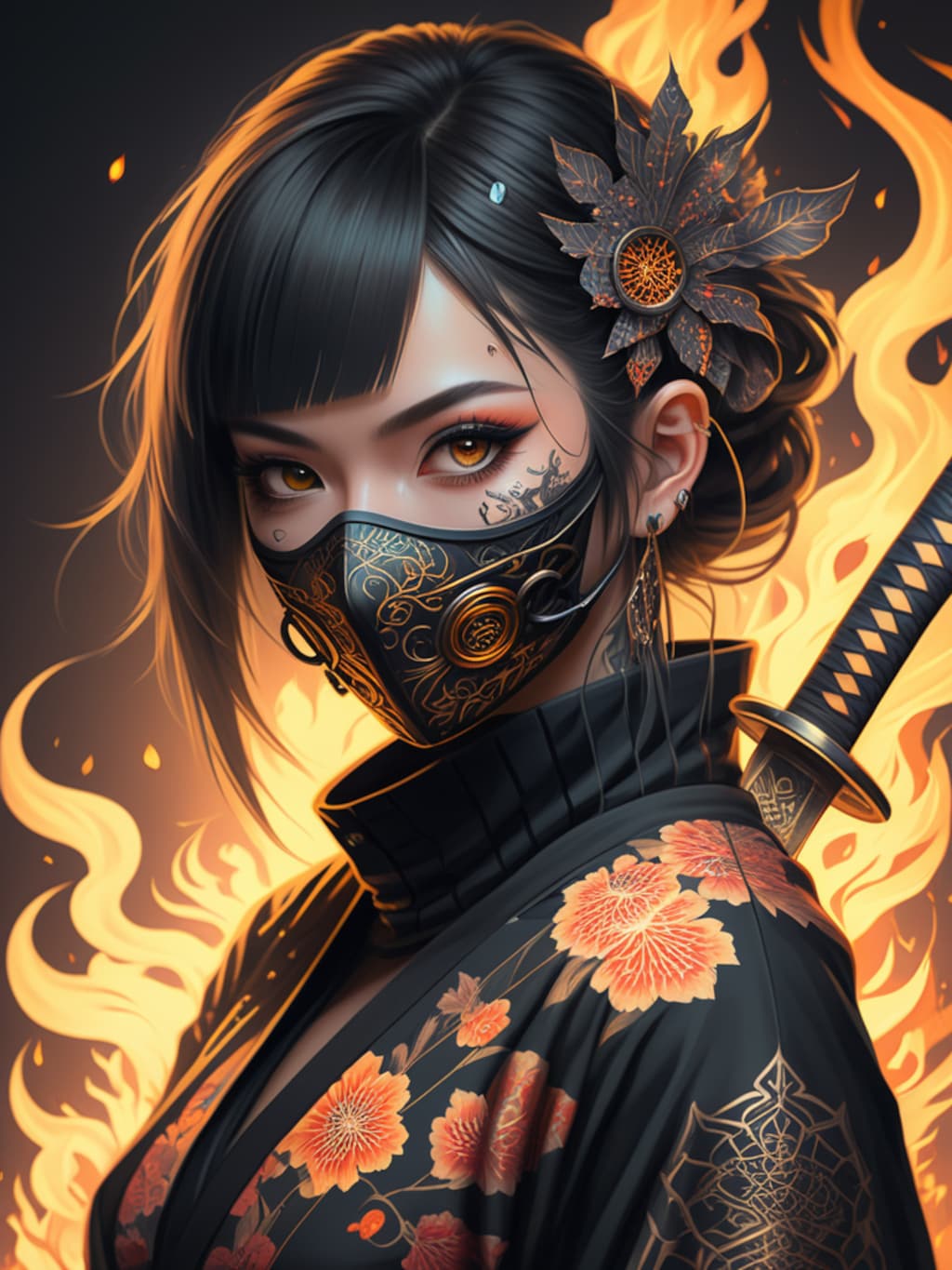 cyber ninja Kunoichi