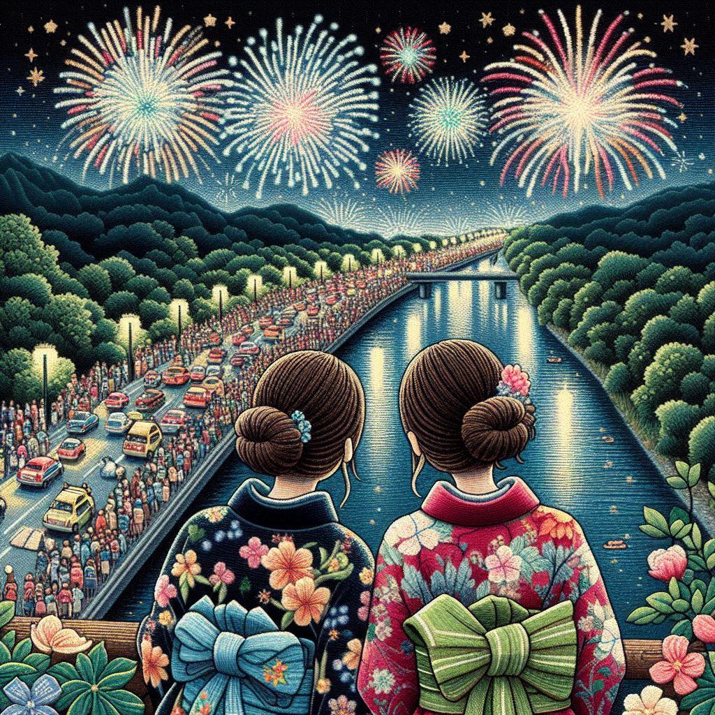 仲良しともだちと花火大会
