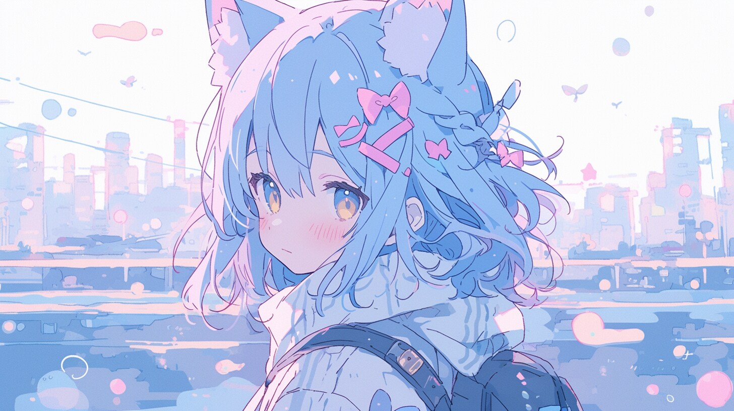 夢色の街で出会う猫耳の少女 | の人気AIイラスト・グラビア