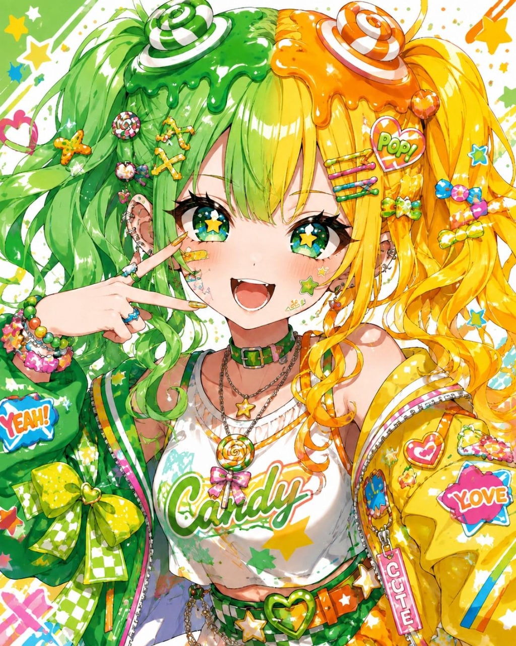頭にカラメルがかかったツートンカラーの女の子