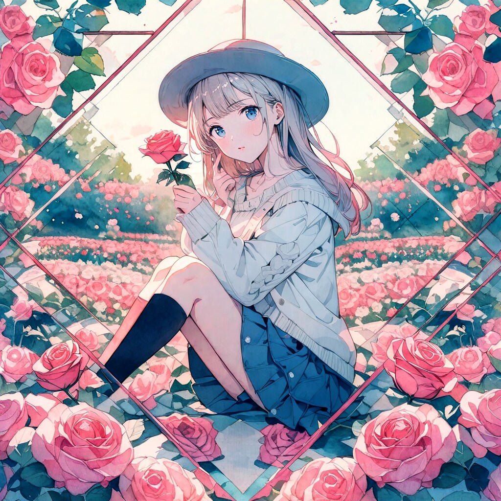 バラと少女14 | の人気AIイラスト・グラビア