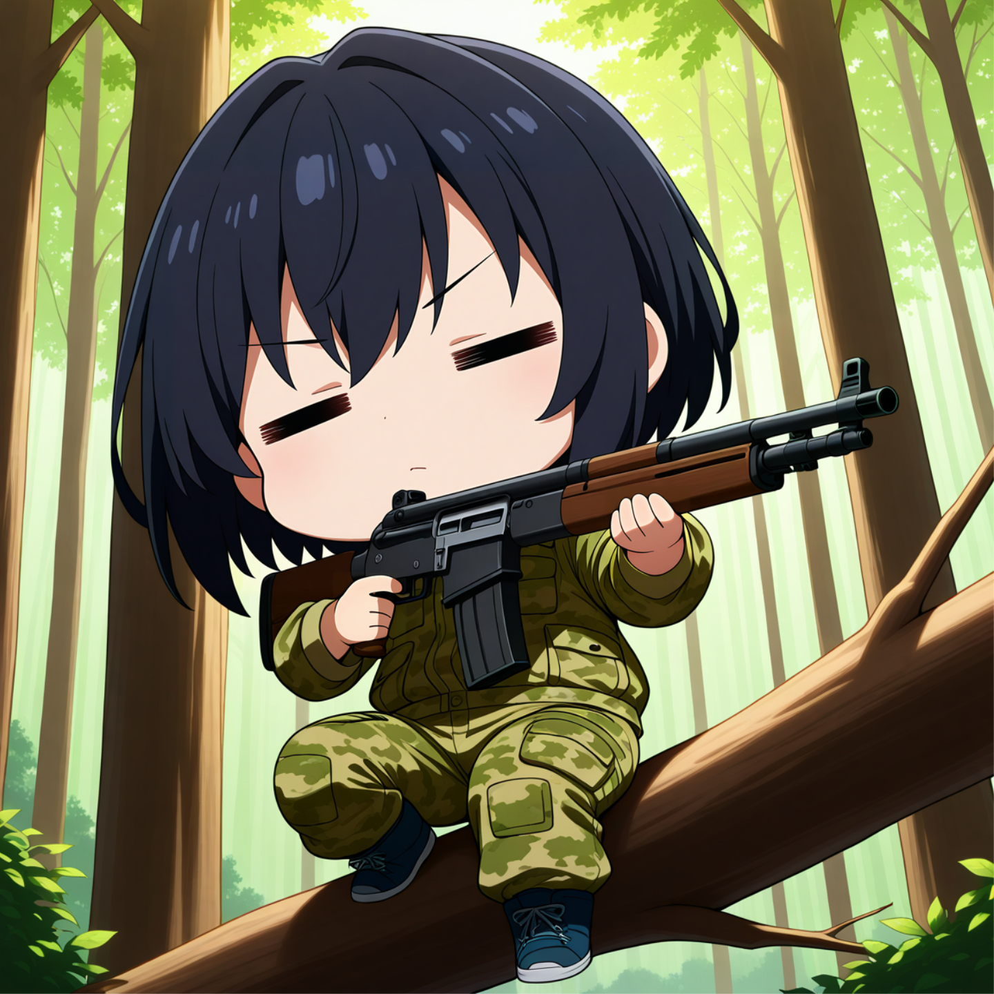 木の上から狙撃しちゃうよ