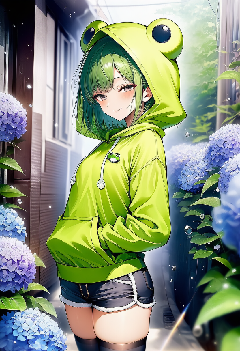 カエルフード　紫陽花
