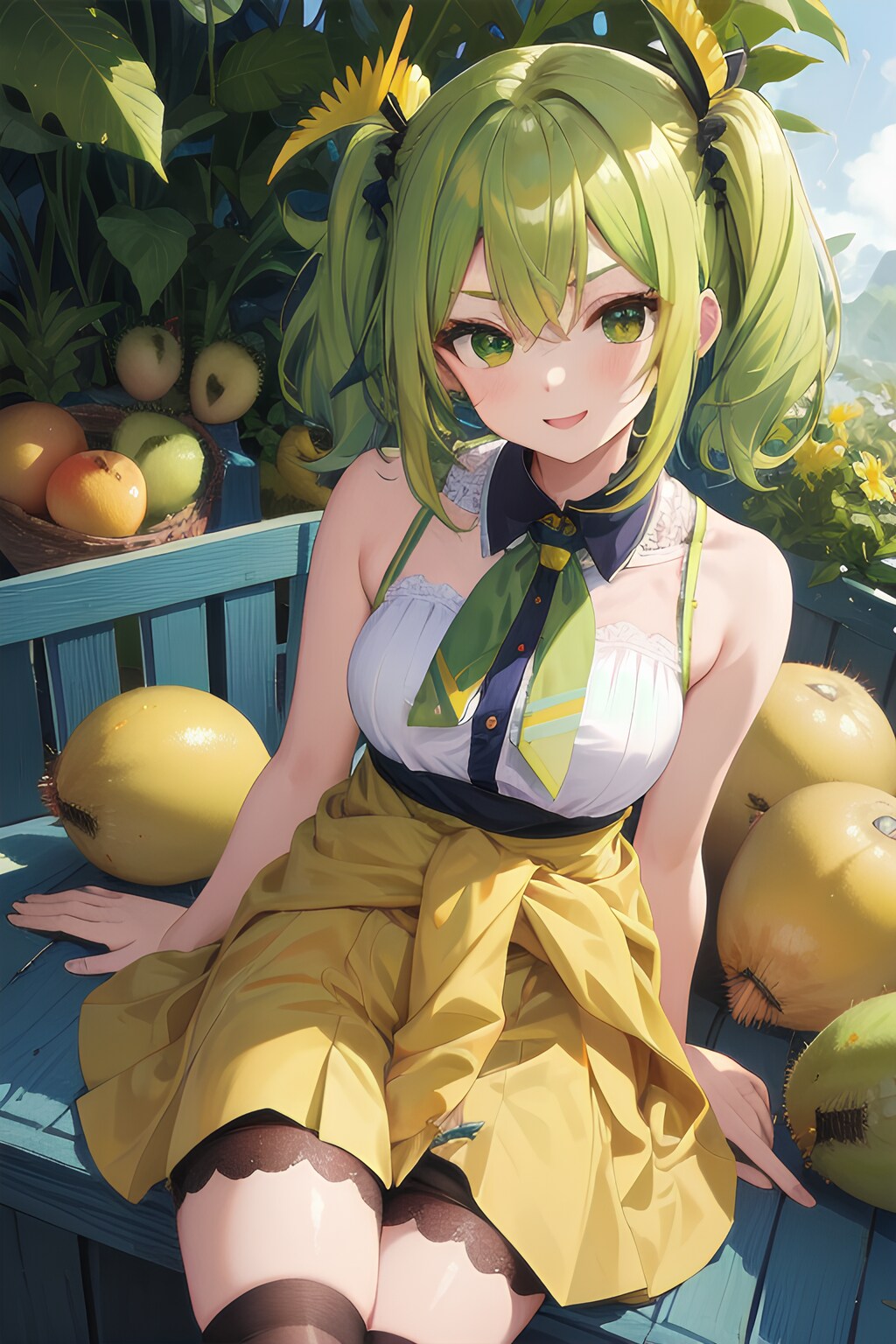 キウイとセミロングな女の子！！（12枚）