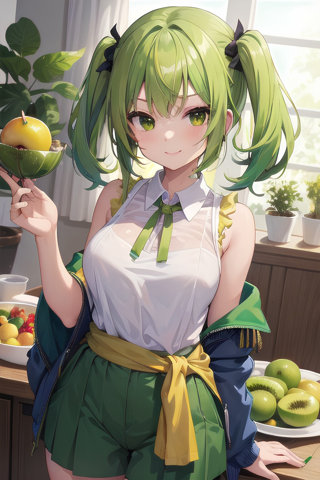 キウイとセミロングな女の子！！（12枚）