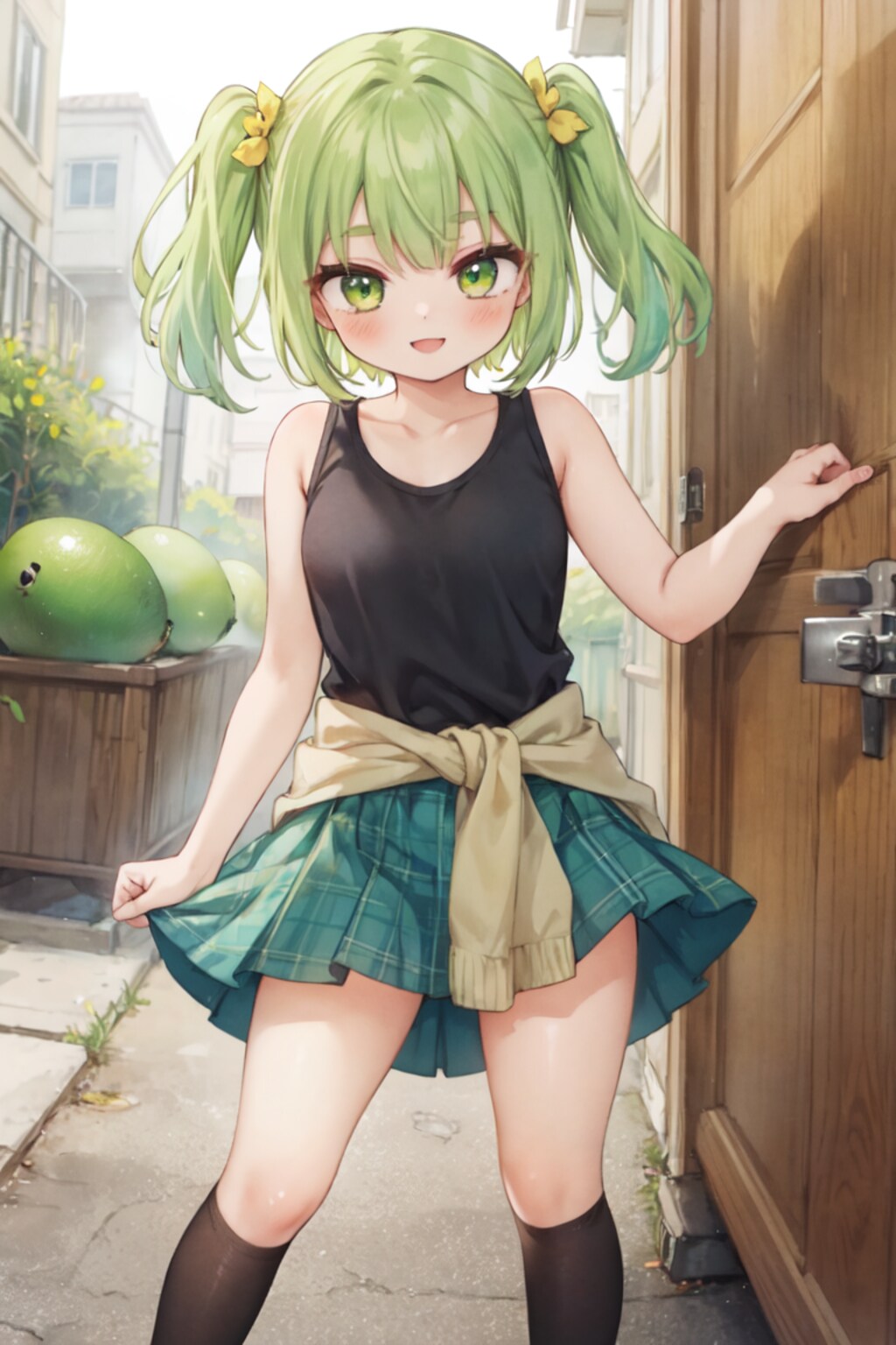 キウイとセミロングな女の子！！（12枚）
