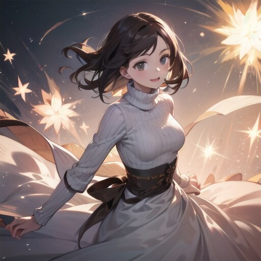 ニットを着た美少女