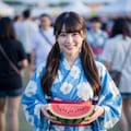 スイカと浴衣のお姉さん 9枚目
