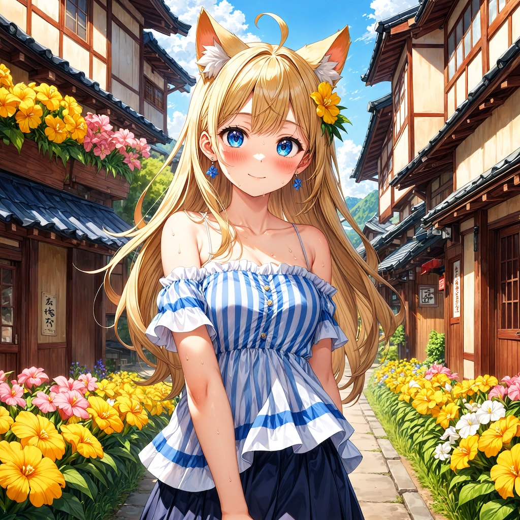 真夏の金髪ネコミミちゃん #1