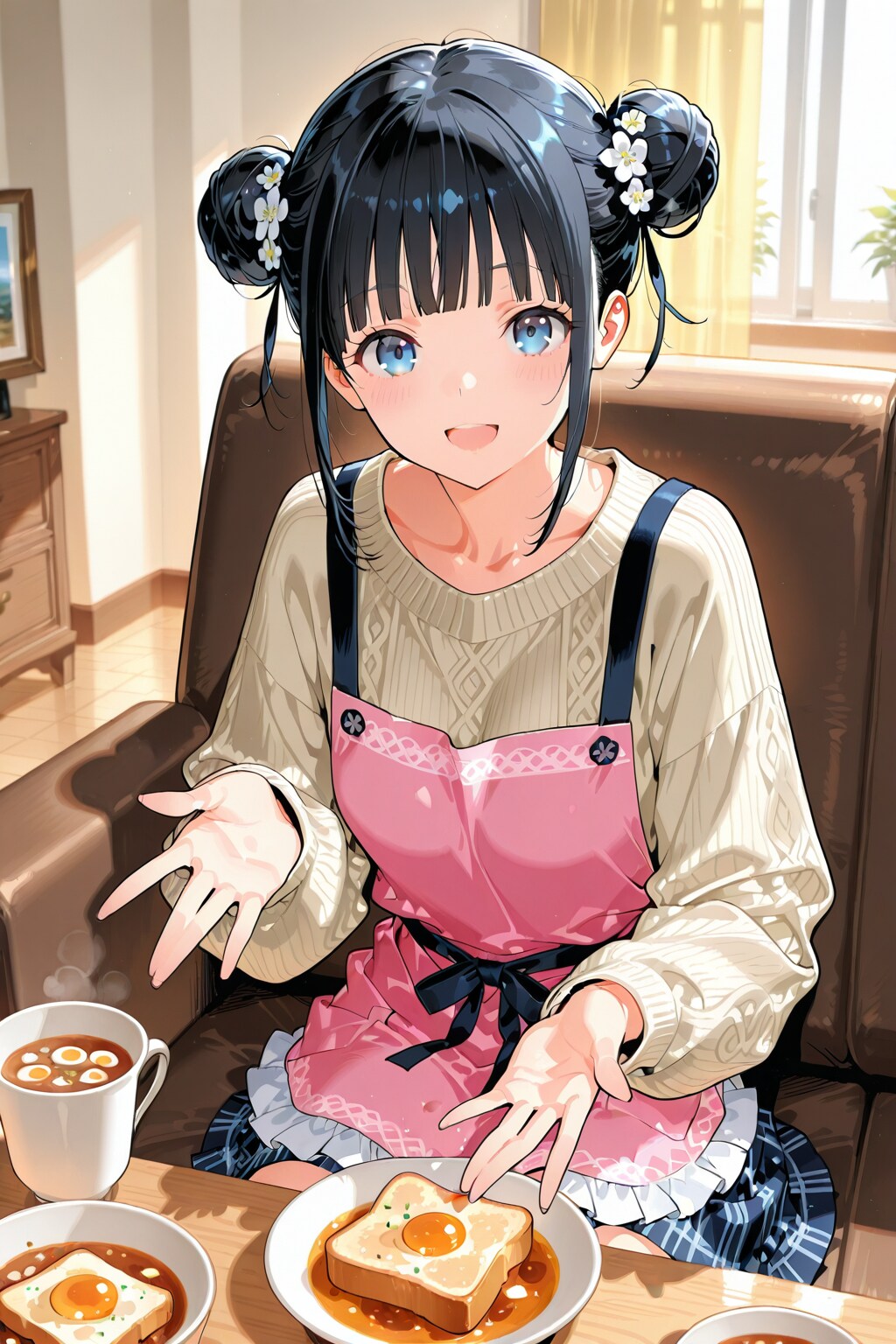 おだんごちゃん🍡✨と朝ごはん🍚✨　1/17 | の人気AIイラスト・グラビア