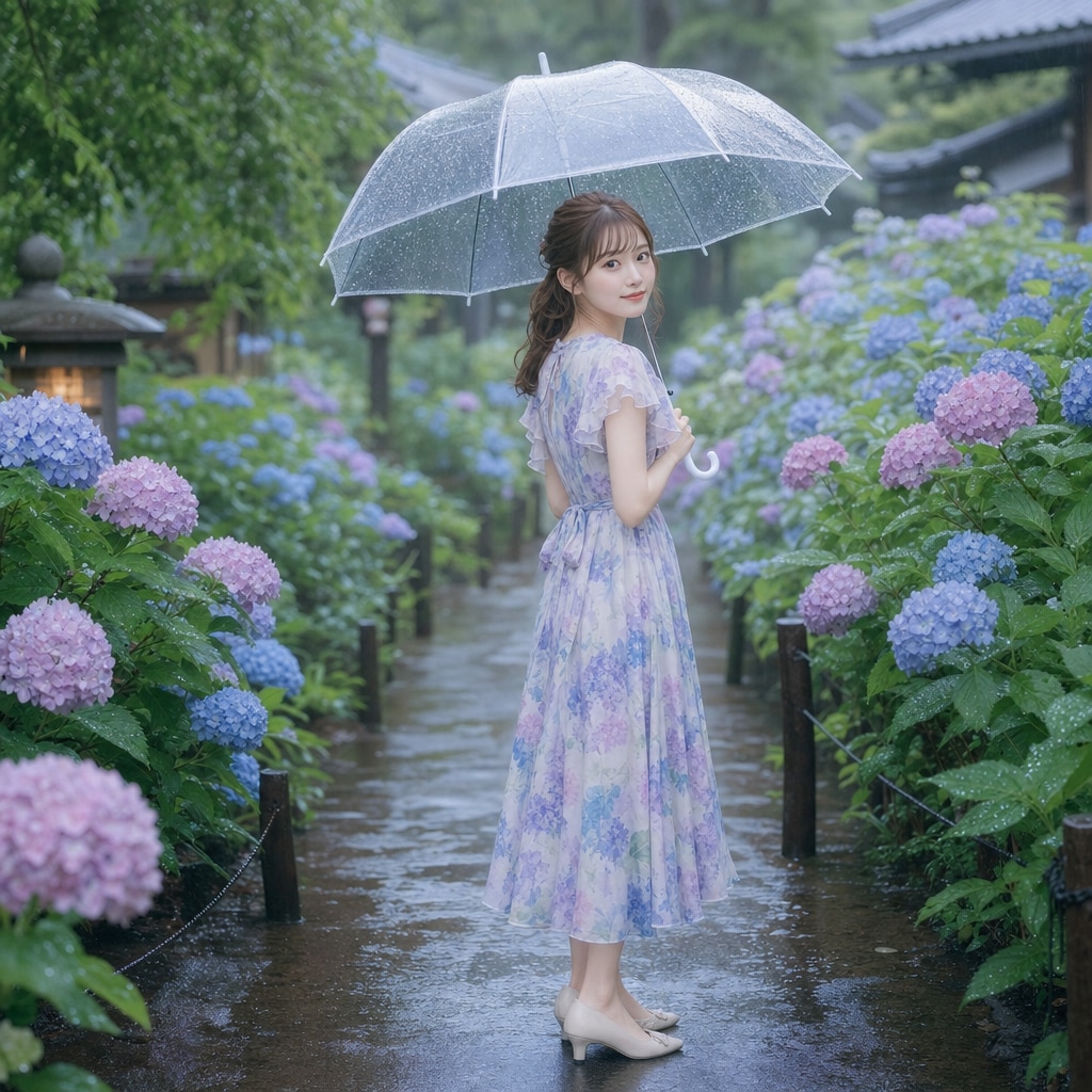 雨の中で
