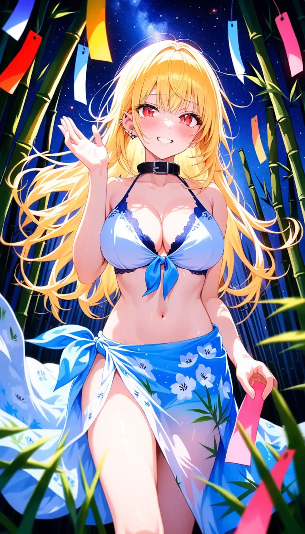 ビキニとパレオで七夕なギャルうちの子👙🎋🌌❤️